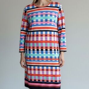 Eliza J Colourblock Graphic Tunic 3/4 Sleeve Dress